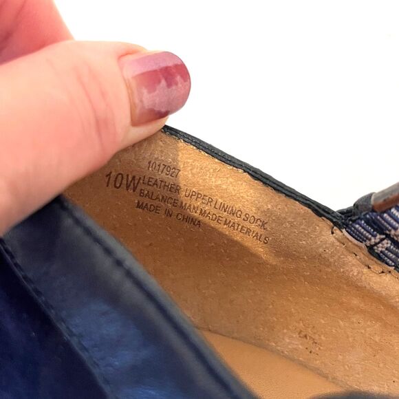 Sofft Navy Blue Suede Mary Janes Size 10 Leather Small Heel Ankle Strap - Picture 4 of 10